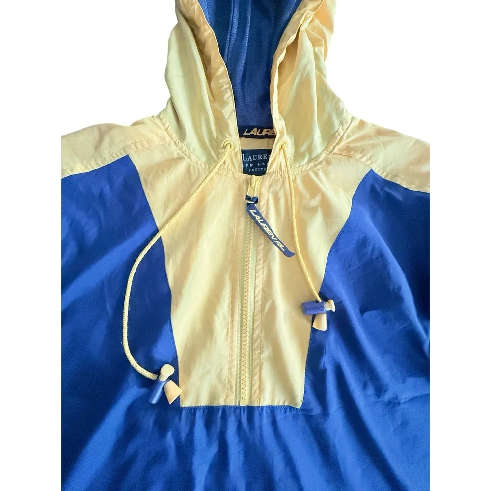 Ralph Lauren Windbreaker Tracksuit Jacket Pant 90s Jogger Set Petite Blue Yellow